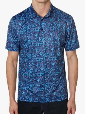 Robert Graham Cocktail Chaos SS Classic Fit Knit Golf Polo Shirt SMALL $98